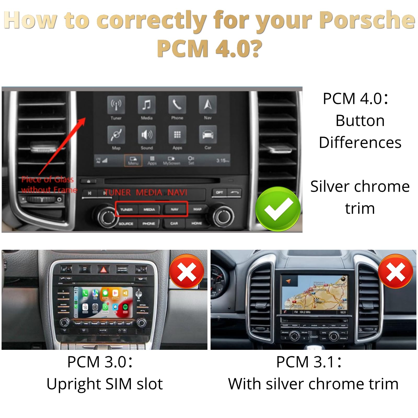 Wireless Carplay & Android Auto Plug and Play Kit for Porsche fits